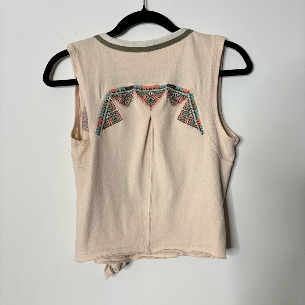 Free People Around The World Embroidered Wrap Top - Picture 4 of 6